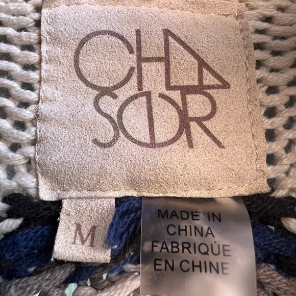 Chaser Eagle Fringe Robe Cardigan in Vanilla Size M - Picture 4 of 6